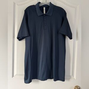 lululemon athletica men’s athletic polo shirt, size L, navy.